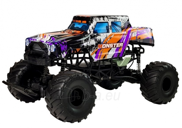 Nuotoliniu būdu valdomas automobilis "Rock Crawler 4x4", violetinis paveikslėlis 3 iš 6
