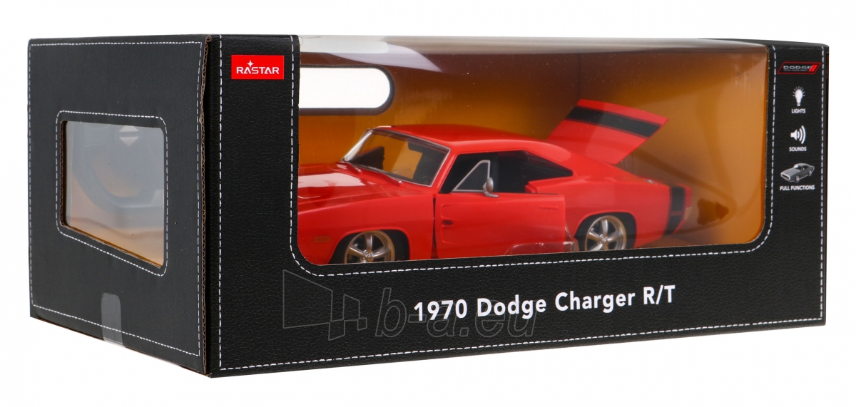 Nuotoliniu būdu valdomas automobilis Dodge Charger, 1:16, raudonas paveikslėlis 9 iš 9