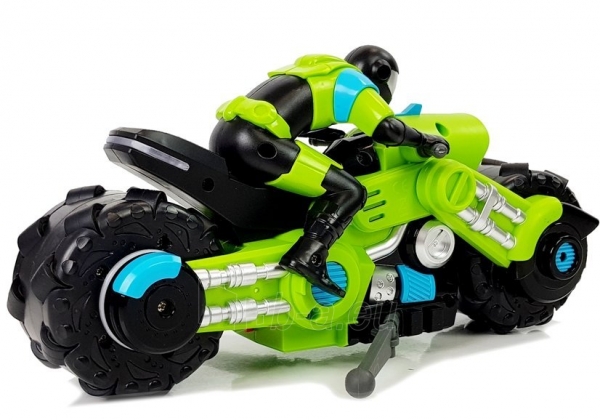 Nuotoliniu būdu valdomas motociklas „Motor Drift“, žalias, 1:10 paveikslėlis 7 iš 8