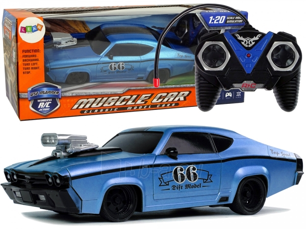 Nuotoliniu būdu valdomas sportinis automobilis Mustang GT 66, 1:20, mėlynas paveikslėlis 1 iš 6