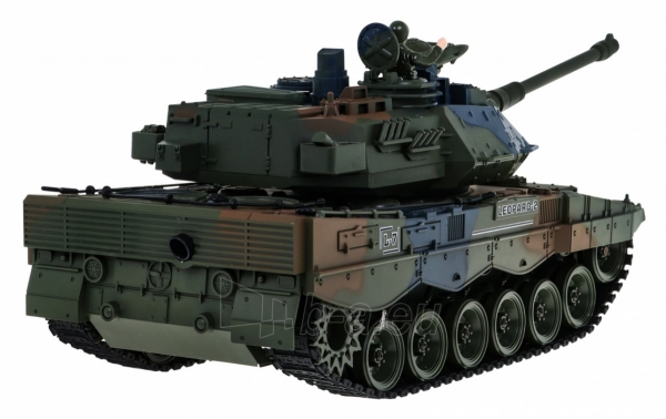 Nuotoliniu būdu valdomas tankas “Leopard” su dūmų efektu, žalias paveikslėlis 7 iš 9