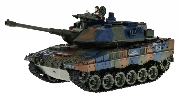 Nuotoliniu būdu valdomas tankas “Leopard” su dūmų efektu, žalias paveikslėlis 9 iš 9