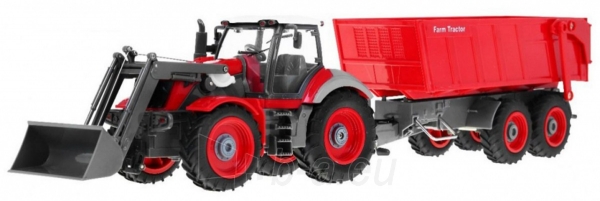 Nuotoliniu būdu valdomas traktorius su priekaba, raudonas paveikslėlis 9 iš 10