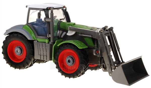 Nuotoliniu būdu valdomas traktorius su priekaba 1:28, žalias ir raudonas paveikslėlis 6 iš 6