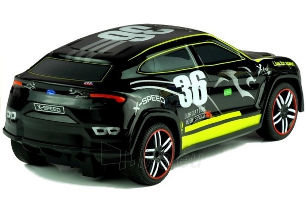 Nuotoliniu būdu valdomas X-Speed sportinis automobilis, juodas paveikslėlis 3 iš 10