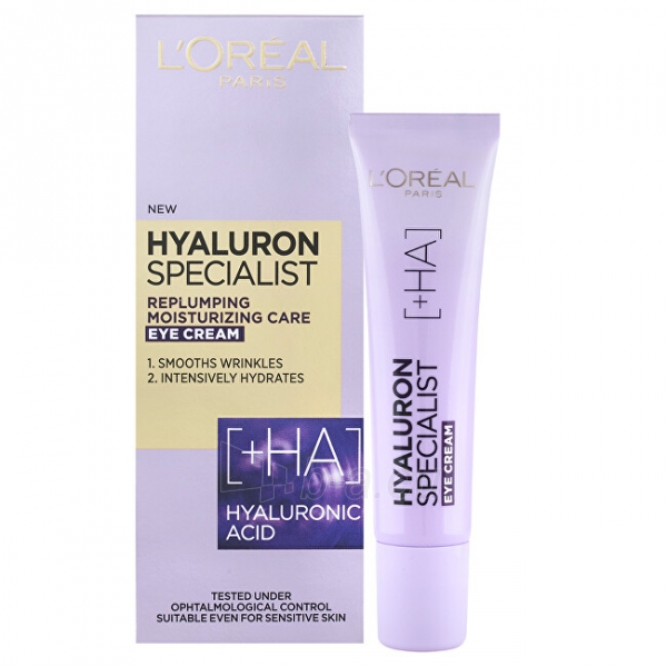 Paakių cream L´Oréal Paris L`Oréal Paris Hyaluron Special ist eye cream 15ml paveikslėlis 1 iš 4