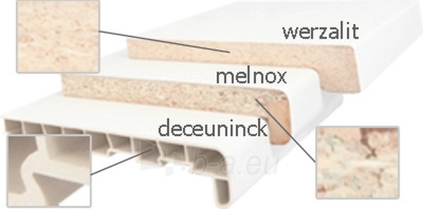Подоконник MELNOX ДСП 19x200x4100 mm, белый, пиленого paveikslėlis 1 iš 1