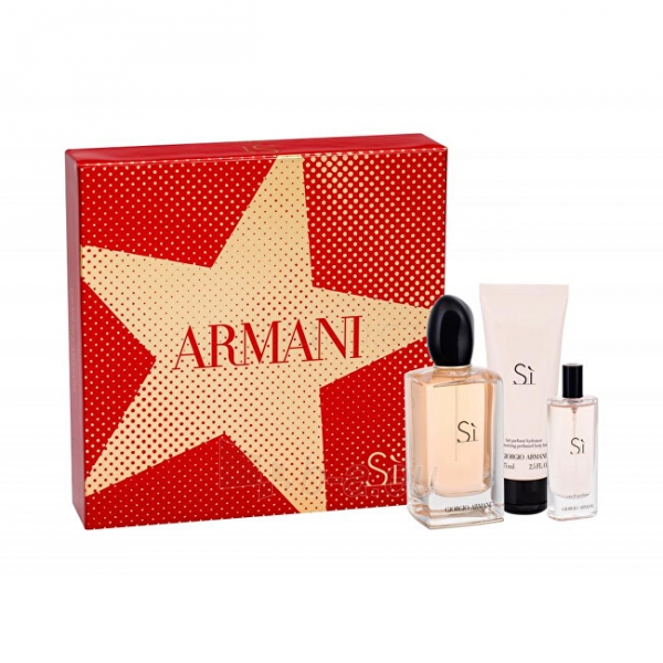 Perfumed water Giorgio Armani Si EDP 50 ml + EDP 15 ml + body lotion 75 ml (Set) paveikslėlis 1 iš 1