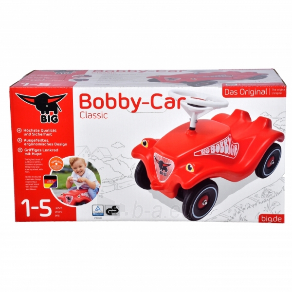 Paspiriamas automobilis - Bobby Car Classic, raudonas paveikslėlis 7 iš 8