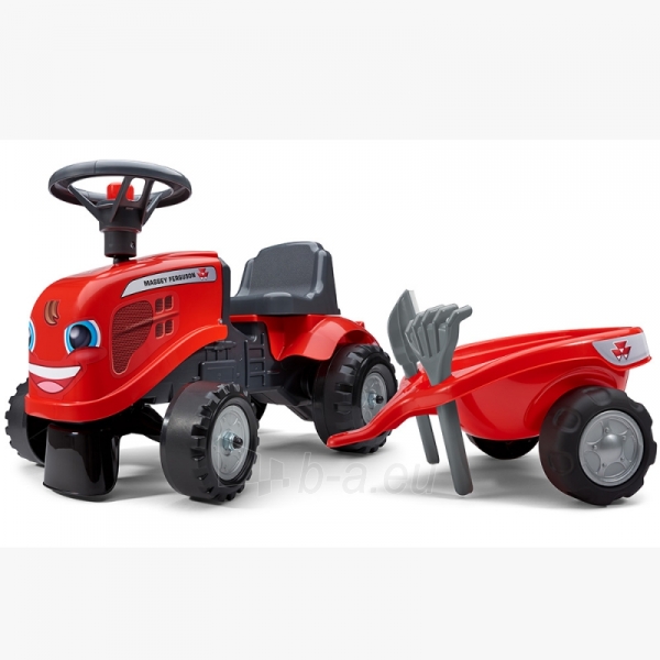 Paspiriamas traktorius su priekaba - Baby Massey Ferguson, raudonas paveikslėlis 6 iš 9