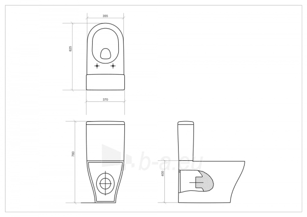 Acting toilet Opoczno Urban Harmony, Clean-On with soft-close cover paveikslėlis 4 iš 4