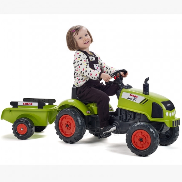 Pedalais minamas traktorius su priekaba - Claas Falk, žalias paveikslėlis 6 iš 11