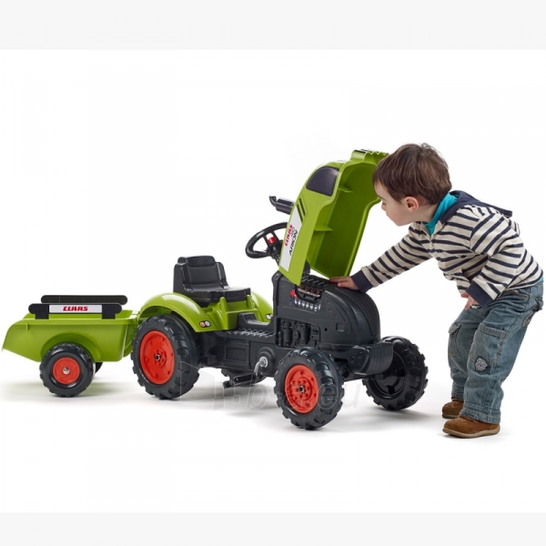 Pedalais minamas traktorius su priekaba - Claas Falk, žalias paveikslėlis 4 iš 11