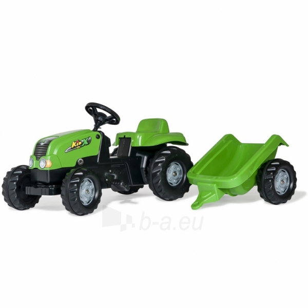 Pedalais minamas traktorius su priekaba Rolly Toys, žalias paveikslėlis 2 iš 3