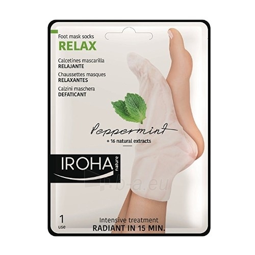 Pėdų kaukė Iroha Relaxing (Peppermint Foot Mask Socks Relax) and Nails with Mint and Natural Extracts (Peppermint Foot Mask Socks Relax) 2 x 9 ml paveikslėlis 1 iš 1