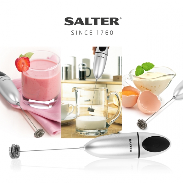 Pieno plaktuvas Salter 546 SVXR Handheld Electronic Milk Frother silver paveikslėlis 6 iš 7