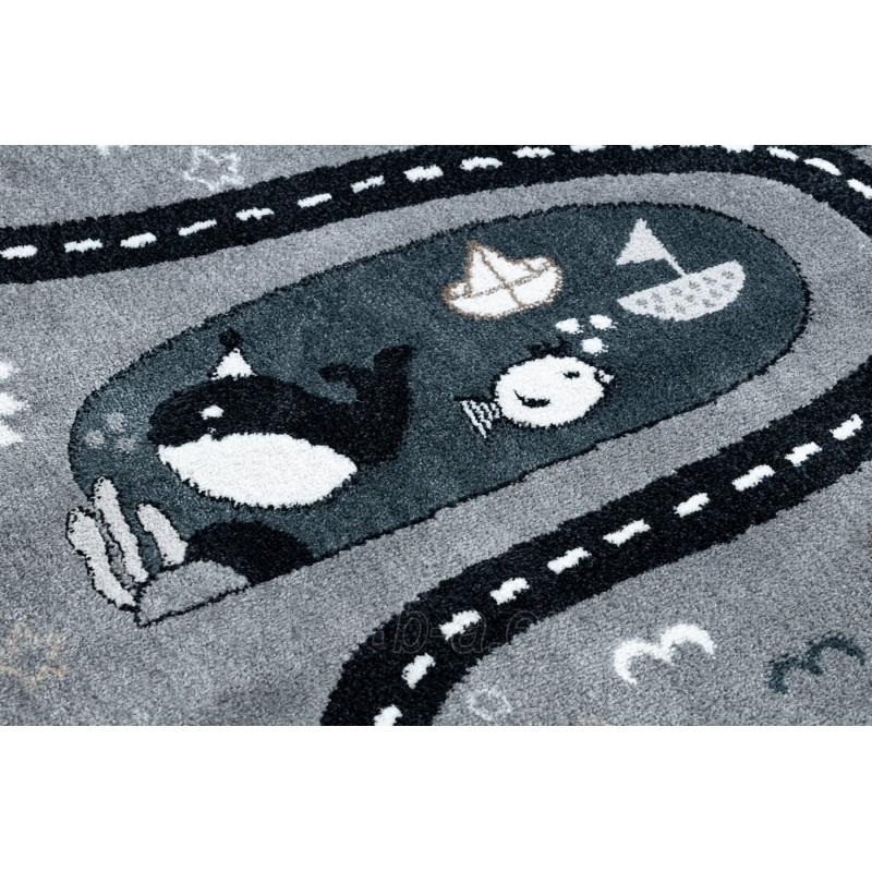 Pilkos spalvos kilimas FUN Gatvė | 120x170 cm paveikslėlis 5 iš 16