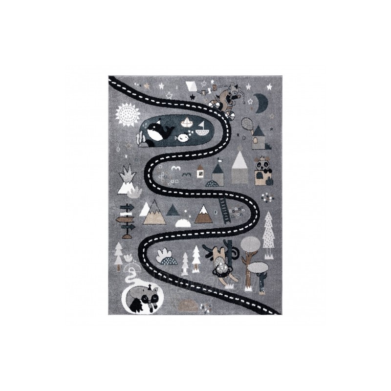 Pilkos spalvos kilimas FUN Gatvė | 120x170 cm paveikslėlis 2 iš 16