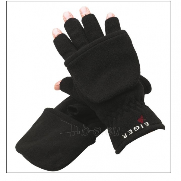 Pirštinės EIGER Fleece Gloves Combi black paveikslėlis 1 iš 1