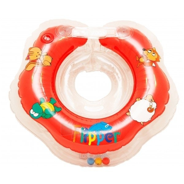 Plaukimo ratas kūdikiams ant kaklo Flipper raudonas paveikslėlis 1 iš 2