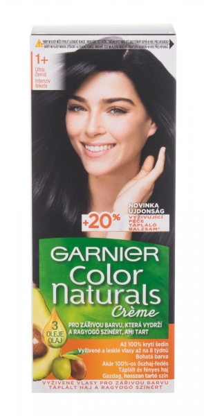Plaukų dažai Garnier Color Naturals 1+ Ultra Black Créme Hair Color 40ml paveikslėlis 1 iš 2