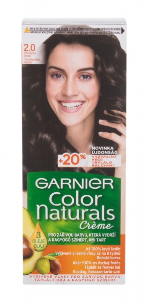 Plaukų dažai Garnier Color Naturals 2,0 Soft Black Créme Hair Color 40ml paveikslėlis 1 iš 2