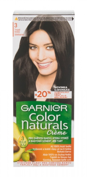 Plaukų dažai Garnier Color Naturals 3 Natural Dark Brown Créme Hair Color 40ml paveikslėlis 1 iš 2