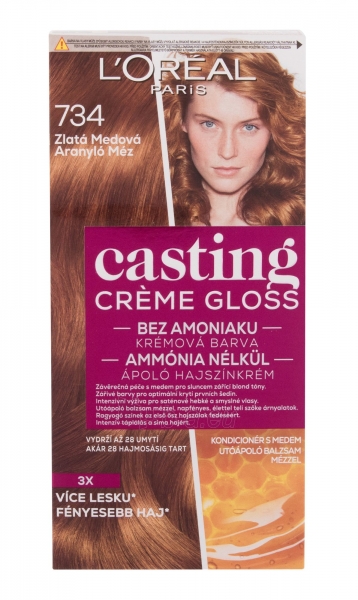 Plaukų dažai L´Oréal Paris Casting Creme Gloss 734 Golden Honey Hair Color 48ml paveikslėlis 1 iš 2