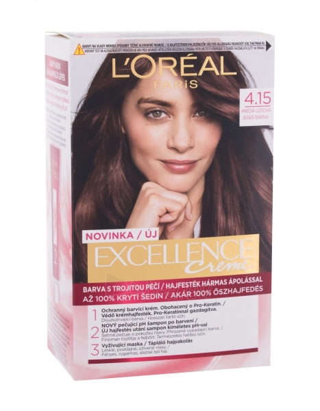 Plaukų dažai L´Oréal Paris Excellence 4,15 Frosted Brown Creme Triple Protection Hair Color 48ml paveikslėlis 1 iš 2