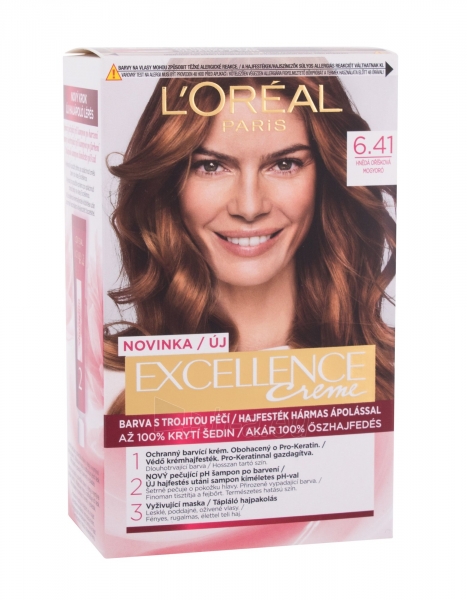 Plaukų dažai L´Oréal Paris Excellence 6,41 Natural Hazelnut Brown Creme Triple Protection Hair Color 48ml paveikslėlis 1 iš 2