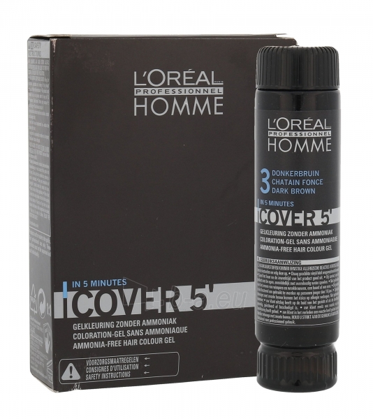 Plaukų dažai L´Oreal Paris Homme Cover 5 Hair Color Cosmetic 3x50ml (Dark brown) paveikslėlis 1 iš 2