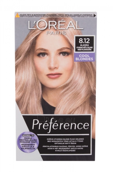 Plaukų dažai L´Oréal Paris Préférence 8,12 Alaska Hair Color 60ml Cool Blondes paveikslėlis 1 iš 2