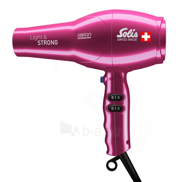 Plaukų džiovintuvas Solis Light & Strong Pink hair dryer paveikslėlis 1 iš 6