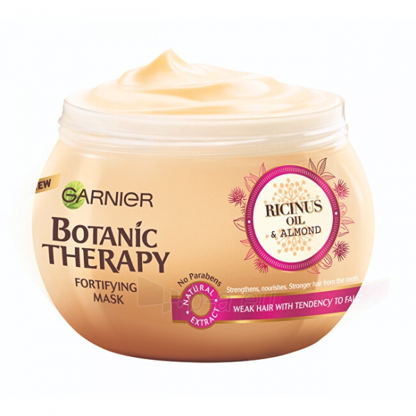 Plaukų kaukė Garnier Strengthening mask with ricin and almond oil for low and (Fortifying Mask) hair Botanic Therapy 300 ml paveikslėlis 3 iš 4