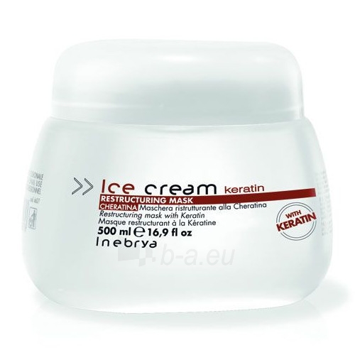 Plaukų kaukė Inebrya Restructuring Mask with Keratin Ice Cream Keratin (Restructuring Mask) 1000 ml paveikslėlis 2 iš 2