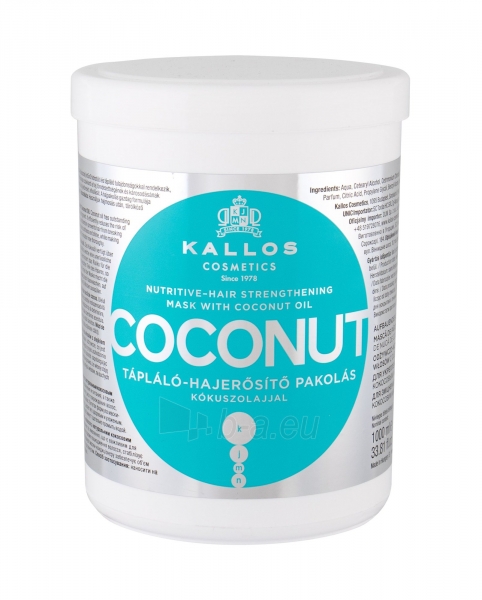 Plaukų kaukė Kallos Cosmetics Coconut Hair Mask 1000ml paveikslėlis 1 iš 1