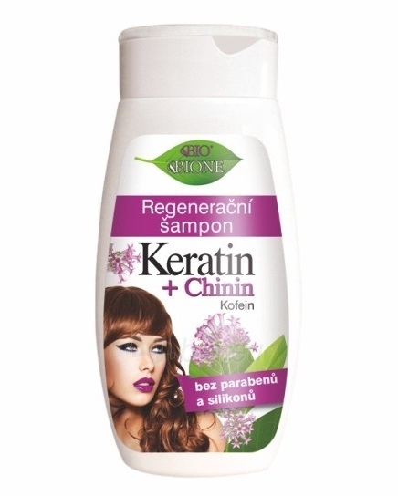 Plaukų šampūnas Bione Cosmetics Regenerative shampoo Keratin + Chinin 260 ml paveikslėlis 1 iš 1