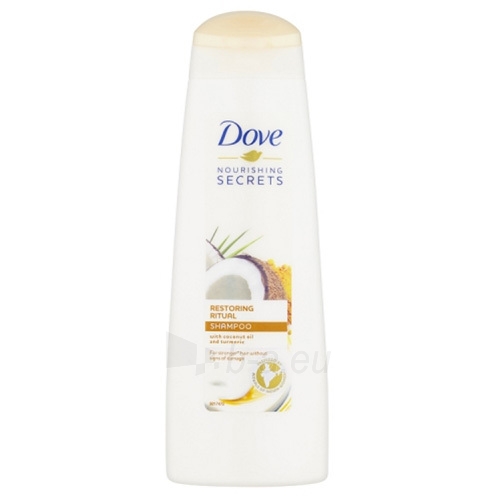 Plaukų šampūnas Dove Restorative shampoo with coconut oil and turmeric Nourishing Secrets (Shampoo) 250 ml paveikslėlis 1 iš 1