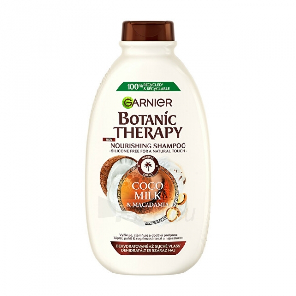 Plaukų šampūnas Garnier Botanic Therapy (Coco Milk & Macadamia Shampoo) Nutritive and Soothing Shampoo for Dry and Coarse Hair 400 ml paveikslėlis 1 iš 2