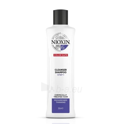 Plaukų šampūnas Nioxin Cleansing shampoo for chemically treated strong hair System 6 (Shampoo Color Save) 300 ml paveikslėlis 2 iš 2