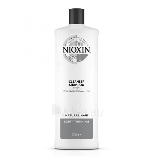 Plaukų šampūnas Nioxin Cleansing shampoo for fine natural hair thinning slightly System 1 (Fine Hair Cleanser Normal To Thin Looking) 1000 ml paveikslėlis 2 iš 2