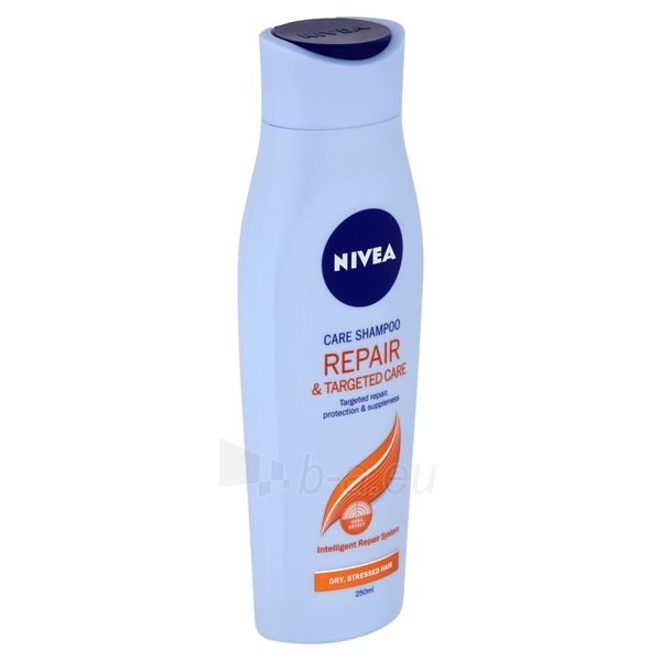 Plaukų šampūnas Nivea Caring shampoo for dry, stressed hair Targeted Repair & Care 250 ml - 250 ml paveikslėlis 2 iš 2