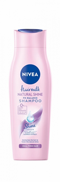 Plaukų šampūnas Nivea Caring Shampoo with Milk and Silk Proteins for Glossy Hair without Shine Hair milk Shine ( Care Shampoo) 400 ml paveikslėlis 2 iš 3