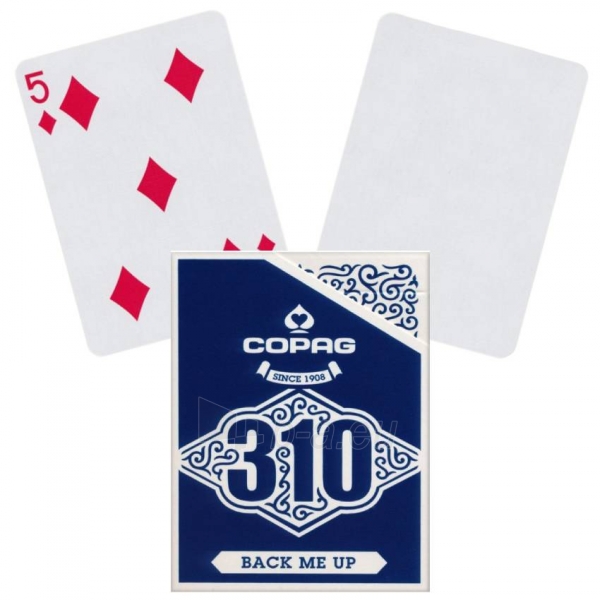 Pokerio kortos Copag 310 Back me Up (mėlynos) paveikslėlis 1 iš 7
