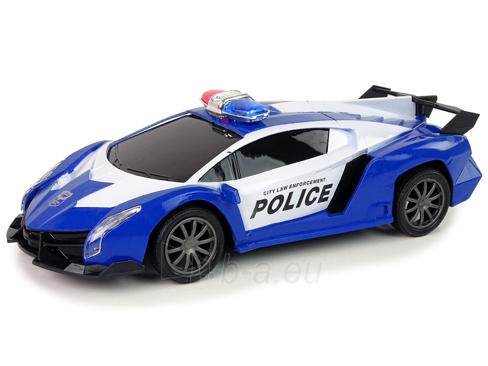 Policijos R/C nuotoliniu būdu valdomas lenktyninis automobilis, mėlynas paveikslėlis 2 iš 6