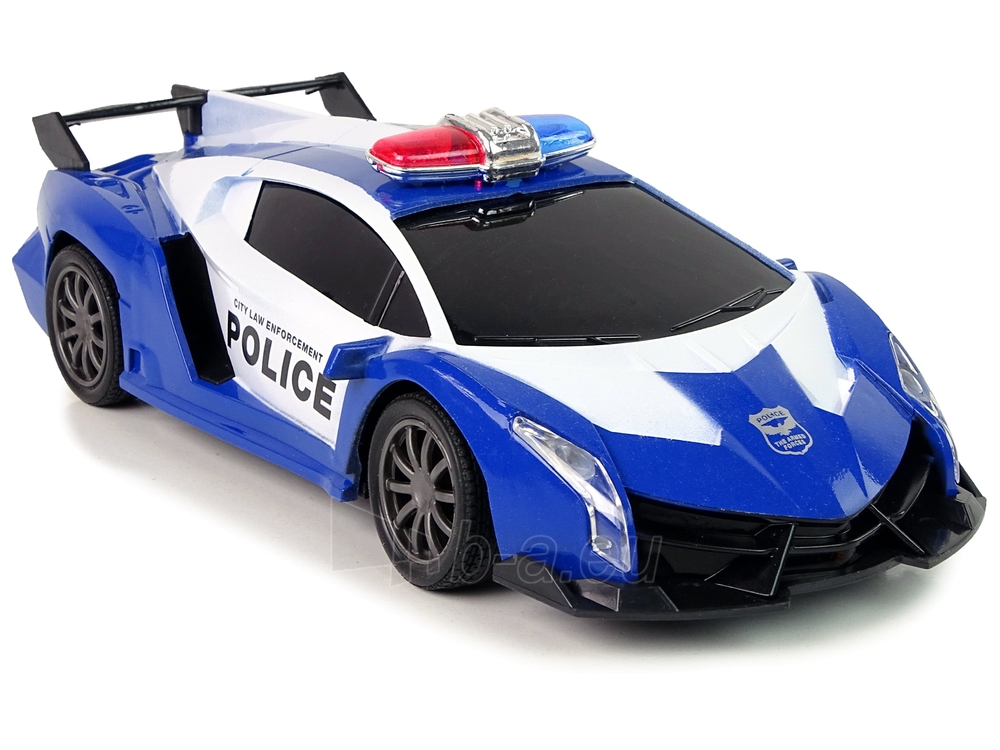Policijos R/C nuotoliniu būdu valdomas lenktyninis automobilis, mėlynas paveikslėlis 4 iš 6