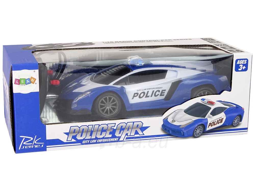 Policijos R/C nuotoliniu būdu valdomas lenktyninis automobilis, mėlynas paveikslėlis 6 iš 6