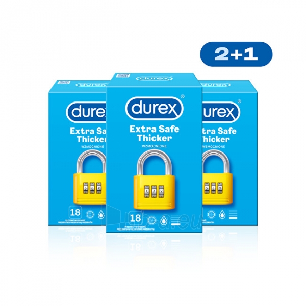 Prezervatyvai Durex Extra Safe 2 + 1 paveikslėlis 1 iš 6