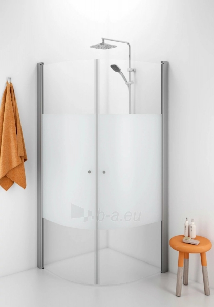 Pusapvalė dušo kabina IDO Showerama 10-4 70X70, dalinai matinis stiklas paveikslėlis 1 iš 5