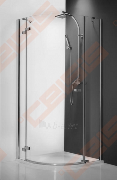 Semicircural shower ROLTECHNIK ELEGANT LINE GRP1/90 su vieno elemento atveriamomis durimis, brillant spalvos profiliu ir clear glass paveikslėlis 1 iš 5